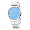 Calvin Klein Stately Mother of Pearl Blue Dial Silver Steel Strap Watch for Women - K3G2312N