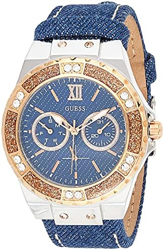 Guess Limelight Quartz Analog Blue Dial Blue Denim Strap Watch For Women - W0775l10