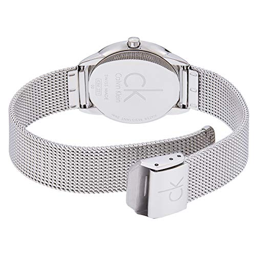 Calvin Klein Minimal Blue Dial Silver Mesh Bracelet Watch for Women - K3M2212N