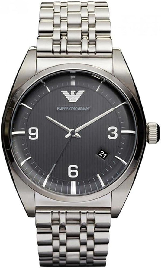 Emporio Armani Classic Analog Black Dial Silver Steel Strap Watch For Men - AR0369