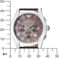 Emporio Armani Valente Chronograph Brown Dial Brown Leather Strap Watch For Men - AR0671