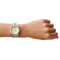 Fossil Riley Gold Dial Gold Steel Strap Watch for Women - ES3203