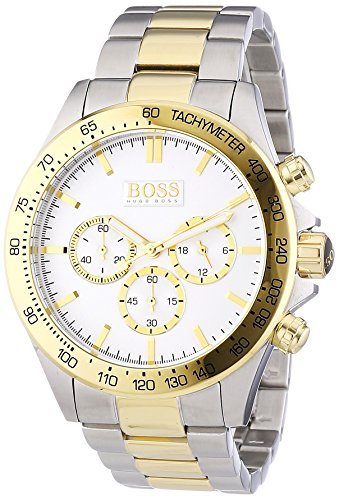 Hugo Boss Ikon Chronograph Gold Dial Two Tone Steel Strap Watch for Men - 1512960