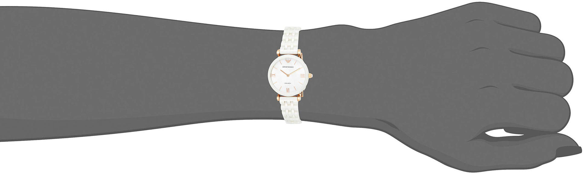 Emporio Armani Ceramica Mother of Pearl Dial White Ceramic Strap Watch For Women - AR1486