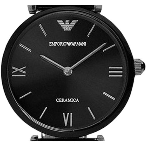 Emporio Armani Ceramica Black Dial Black Ceramic Strap Watch For Women - AR1487