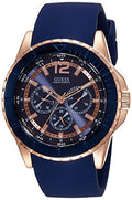 Guess Maverick Blue Dial Blue Rubber Strap Watch for Men - W0485G1