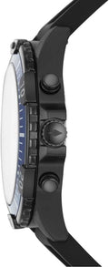 Fossil Garrett Chronograph Blue Dial Black Rubber Strap Watch for Men - FS5695