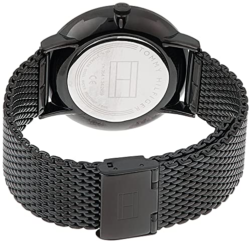 Tommy Hilfiger Brooklyn Black Dial Black Mesh Bracelet Watch for Men - 1791507