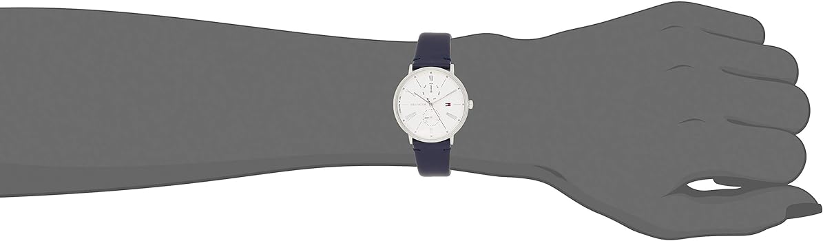 Tommy Hilfiger Jenna White Dial Blue Leather Strap Watch for Women - 1782072