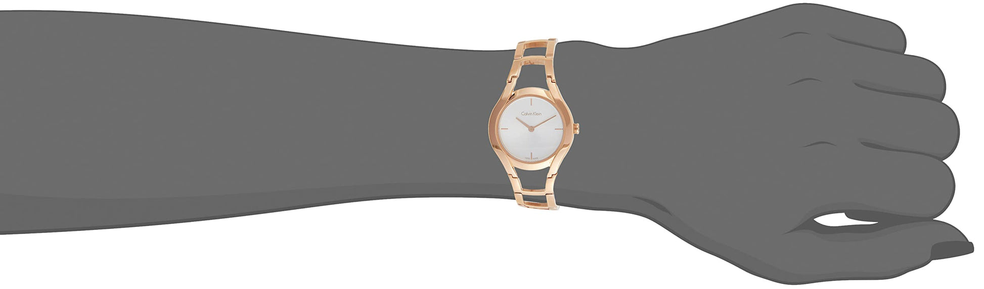 Calvin Klein Class White Dial Rose Gold Steel Strap Watch for Women - K6R23626