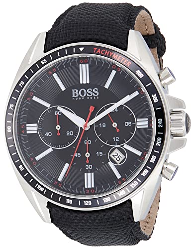 Hugo Boss Driver Black Dial Black Nylon Strap Watch for Men -1513087