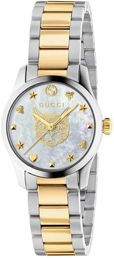 Gucci G Timeless Quartz Mother of Pearl Dial Two Tone Steel Strap Watch For Women - YA1265012