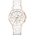 Marc Jacobs Rock Chronograph White Dial White Stainless Steel Strap Watch for Women - MBM2547