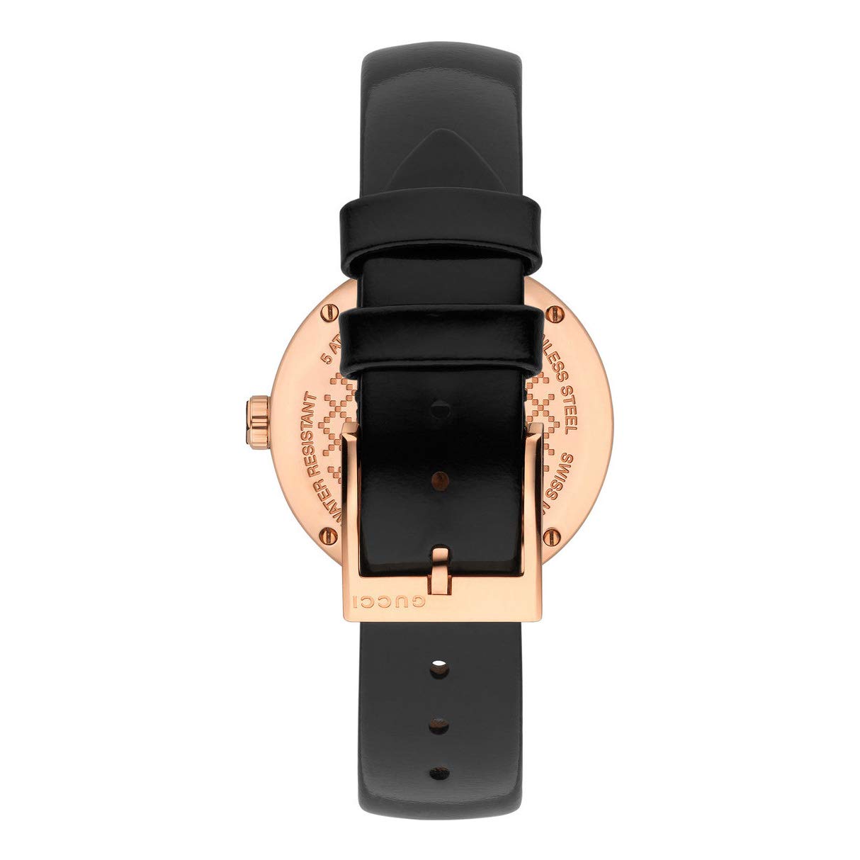 Gucci Diamantissima Quartz Black Dial Black Leather Strap Watch for Women - YA141401