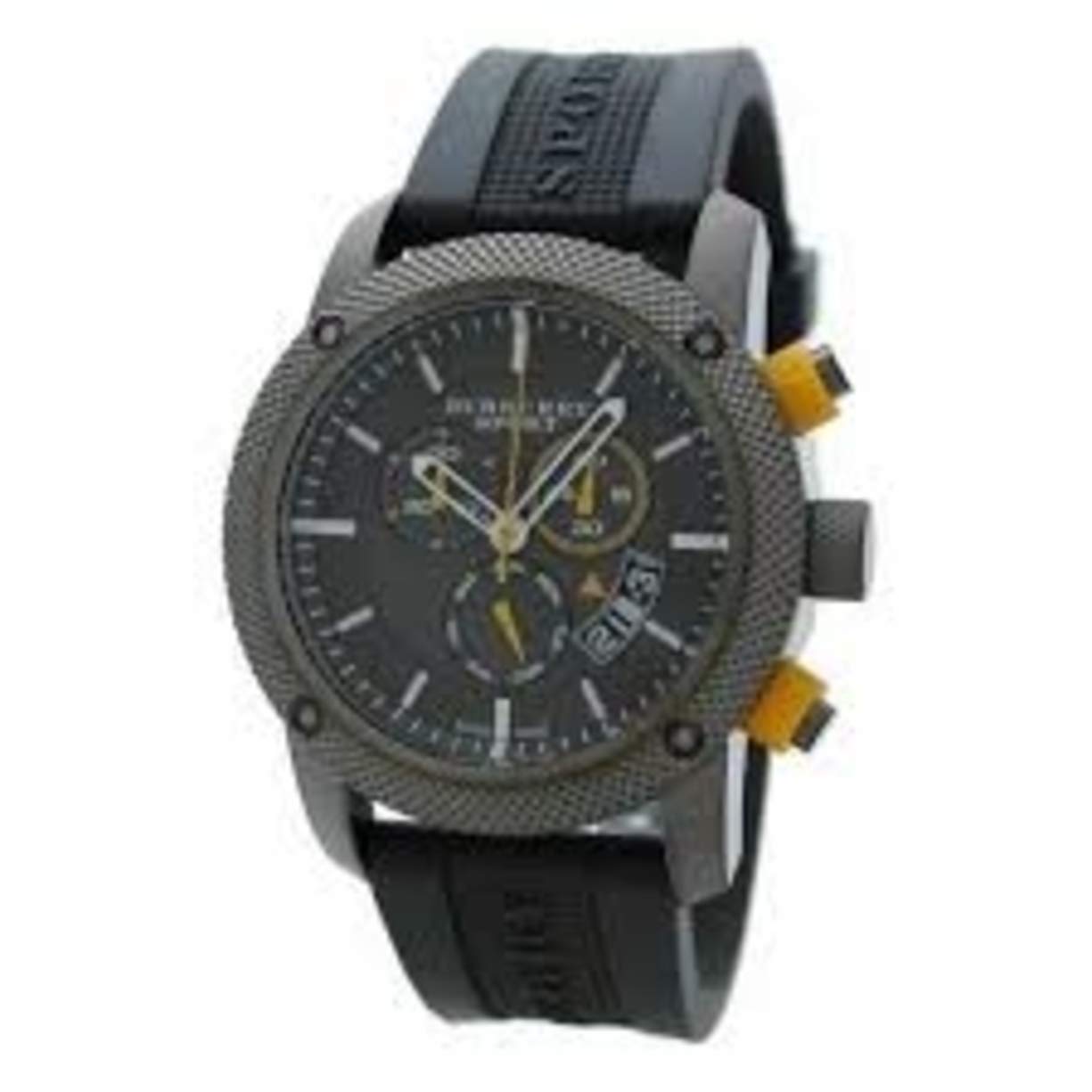 Burberry Sport Endurance Chronograph Grey Dial Grey Rubber Strap Watch for Men - BU7713