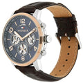 Tommy Hilfiger Keagan Chronograph Blue Dial Brown Leather Strap Watch for Men - 1791290