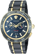 Versace V Extreme Pro Black Dial Two Tone Steel Strap Watch for Men - VCN040017