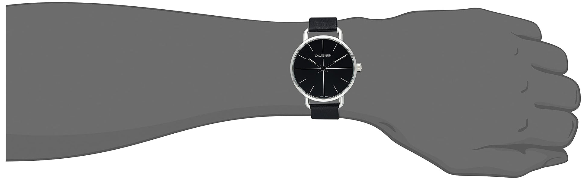 Calvin Klein Evan Black Dial Black Leather Strap Watch for Men - K7B211CZ