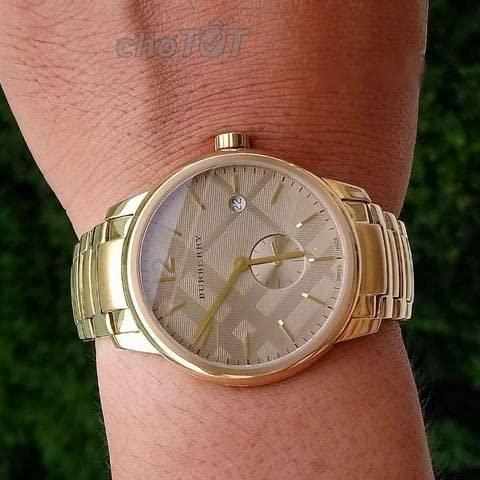 Burberry The Classic Yellow Gold Dial Gold Steel Strap Watch for Men - BU10006