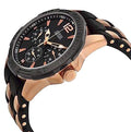 Guess Oasis Black Dial Two Tone Steel Strap Watch for Men - W0366G3