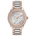 Bulova Crystal Collection Silver Dial Two Tone Steel Strap Watch for Women - 98N100