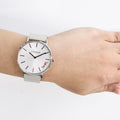 Coach Perry Silver DIal White Leather Strap Watch for Women - 14503116