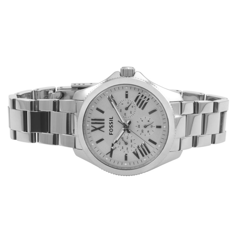 Fossil Cecile Multifunction Silver Dial Silver Steel Strap Watch for Women - AM4509