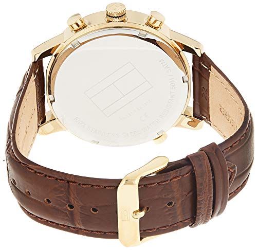 Tommy Hilfiger Harrison White Dial Brown Leather Strap Watch for Men - 1790874