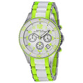 Marc Jacobs Rock Chrono White Dial White & Green Rubber Strap Watch for Women - MBM2592