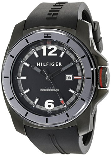 Tommy Hilfiger Windsurf Black Dial Black Rubber Strap Watch for Men- 1791114