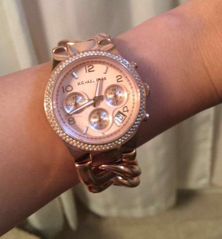 Michael Kors Runaway Rose Gold Dial Rose Gold Steel Strap Watch for Women - MK3247