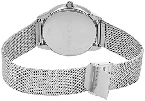 Calvin Klein Minimal Blue Dial Silver Mesh Bracelet Watch for Men - K3M2112N