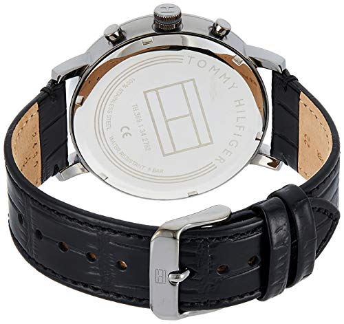 Tommy Hilfiger Evan Black Dial Black Leather Strap Watch for Men - 1710395