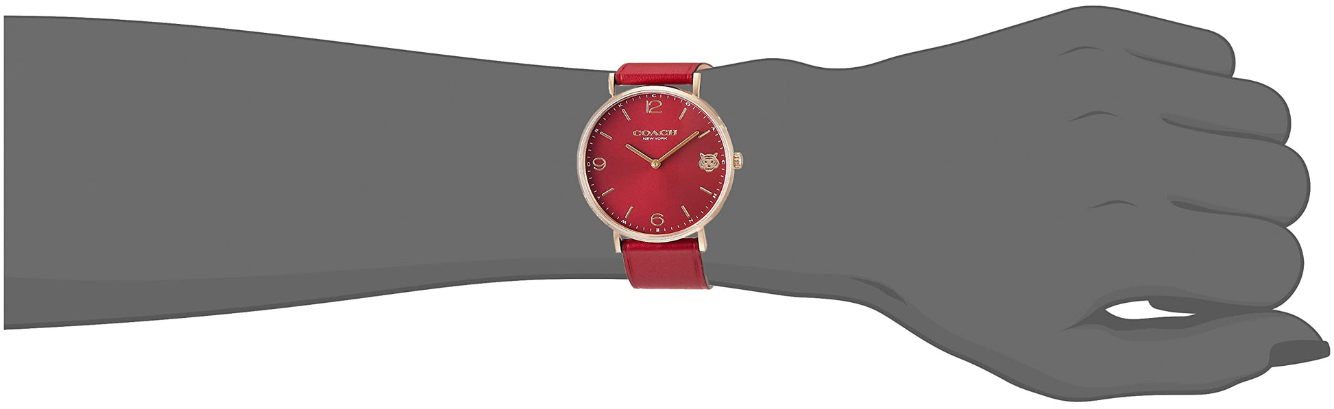 Coach Perry Red Dial Red Leather Strap Watch for Women - 14503867