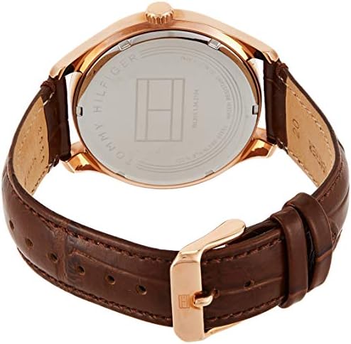 Tommy Hilfiger Oliver Chronograph White Dial Brown Leather Strap Watch for Men - 1791306