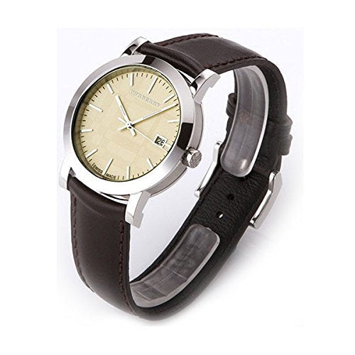 Burberry Heritage Beige Dial Brown Leather Strap Watch for Men - BU1777