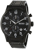 Hugo Boss Chronograph Black Dial Black Steel Strap Watch for Men - 1513180