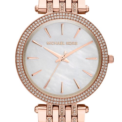 Michael Kors Darci Mother of Pearl Dial Rose Gold Steel Strap Watch for Women - MK3220