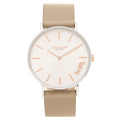 Coach Perry Silver DIal White Leather Strap Watch for Women - 14503116