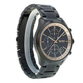 Hugo Boss Grand Prix Chronograph Black Dial Black Steel Strap Watch for Men - 1513578