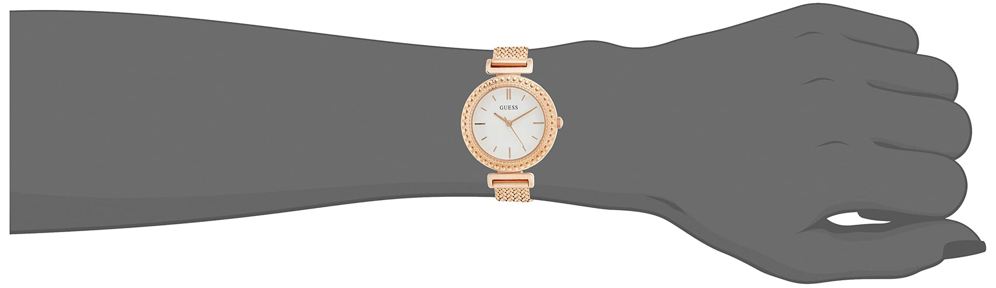 Guess Monroe Silver Dial Rose Gold Steel Strap Watch For Women - W1152L3