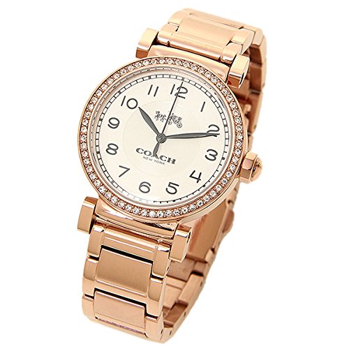 Coach Madison White Dial Rose Gold Steel Strap Watch for Women - 14502398