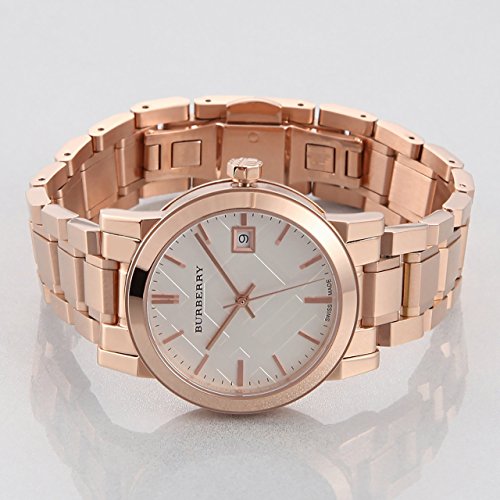 Burberry The City White Dial Rose Gold Steel Strap Watch for Women - BU9104