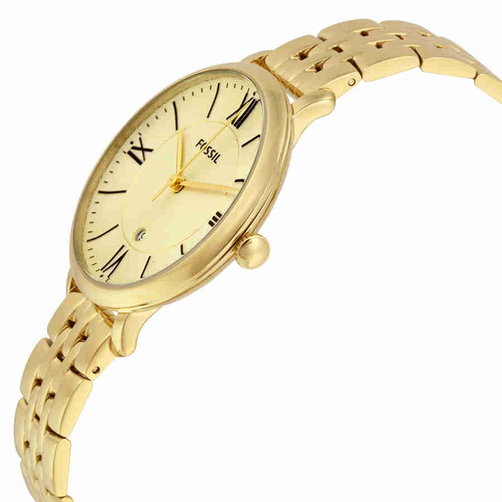 Fossil Jacqueline White Dial Gold Steel Strap Watch for Women - ES3434