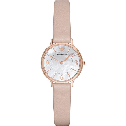 Emporio Armani Kappa White Mother of Pearl Dial Pink Strap Watch For Women - AR2512