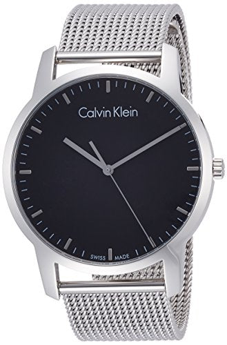 Calvin Klein City Chronograph Black Dial Silver Mesh Bracelet Watch for Men - K2G2G121