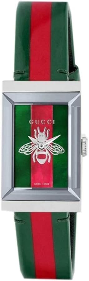 Gucci G Frame Quartz Two Tone Mother of Pearl Dial Multicolor Leather Strap Watch For Women - YA147408