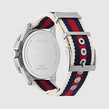 Gucci G Timeless Quartz White Dial Two Tone Nylon Strap Watch for Men - YA126239