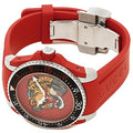 Gucci Dive Red Dial Red Emroidered Tiger Rubber Watch For Men - YA136315