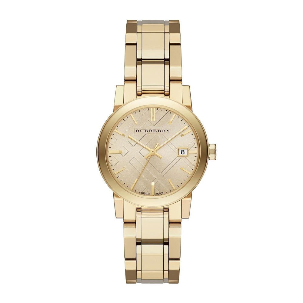 Burberry The City Gold Dial Gold Steel Strap Watch for Women - BU9134